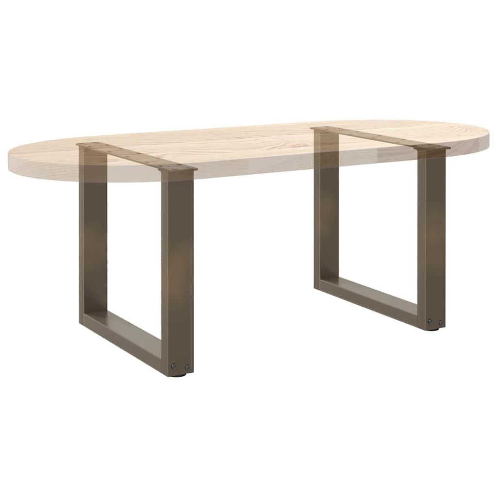 Gambe Tavolino Caffè a U 2 pz 50x(42-43) cm Acciaio - homemem39