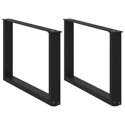 Gambe Tavolino Caffè a U 2 pz Nero 60x(42-43)cm Acciaio - homemem39