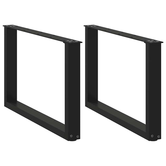 Gambe Tavolino Caffè a U 2 pz Nero 60x(42-43)cm Acciaio - homemem39
