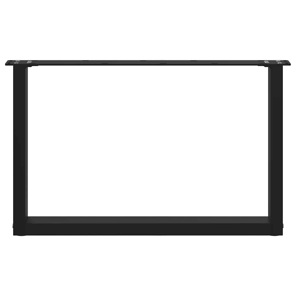 Gambe per Tavolino da Caffè a Forma di U 2 pz Nere 60x(42-43)cm