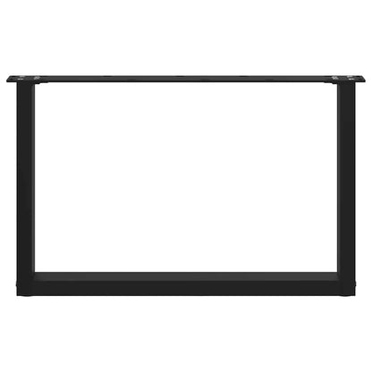 Gambe per Tavolino da Caffè a Forma di U 2 pz Nere 60x(42-43)cm