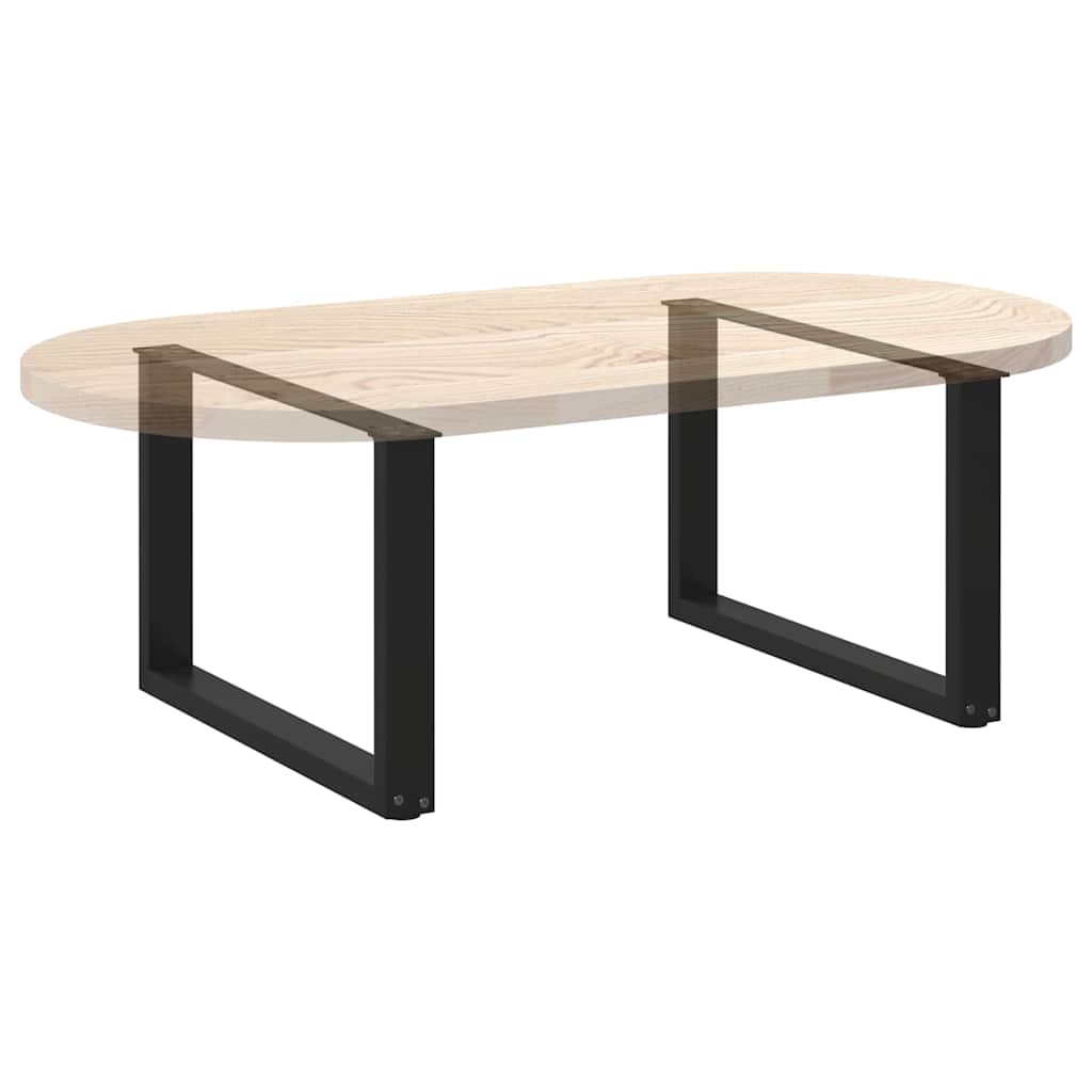 Gambe per Tavolino da Caffè a Forma di U 2 pz Nere 60x(42-43)cm