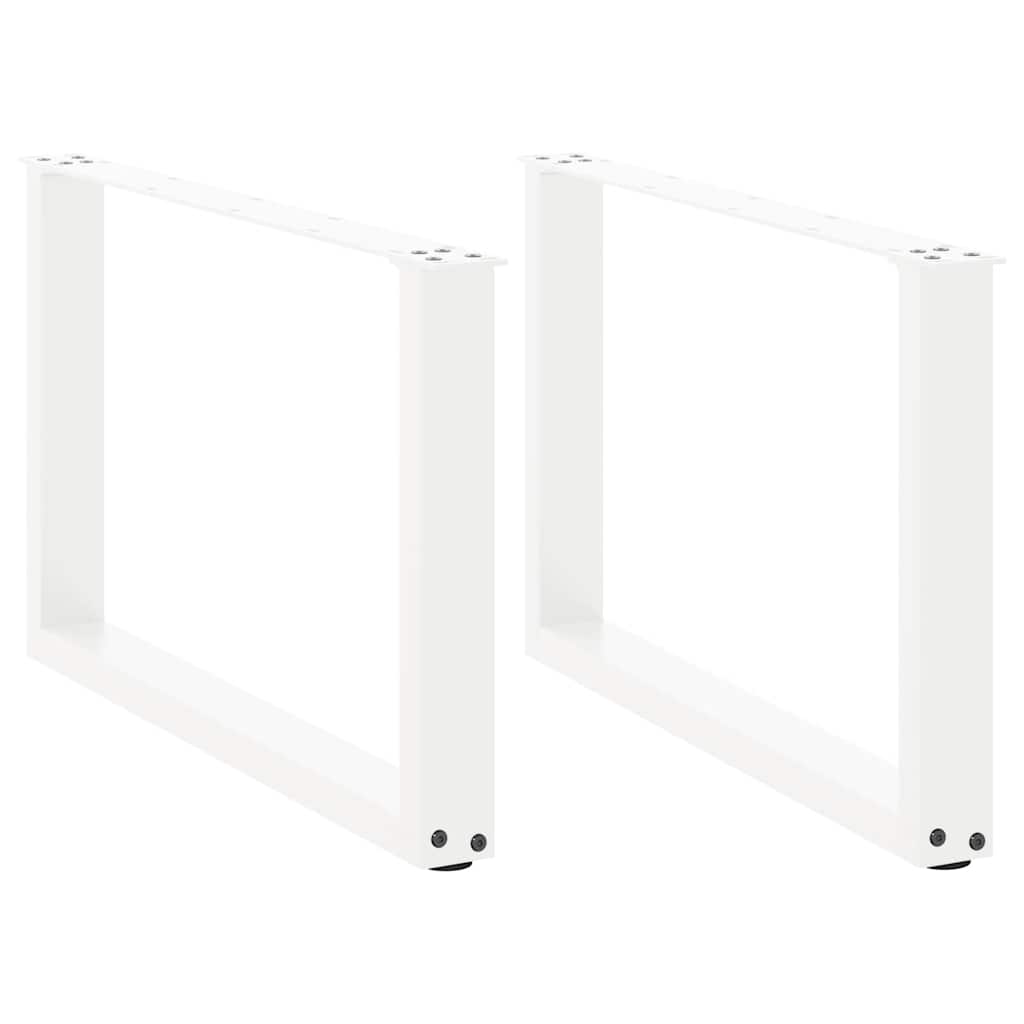 Gambe Tavolino Caffè a U 2 pz Bianco 60x(42-43) cm Acciaio - homemem39