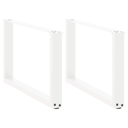 Gambe Tavolino Caffè a U 2 pz Bianco 60x(42-43) cm Acciaio - homemem39