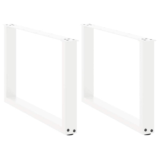 Gambe Tavolino Caffè a U 2 pz Bianco 60x(42-43) cm Acciaio - homemem39