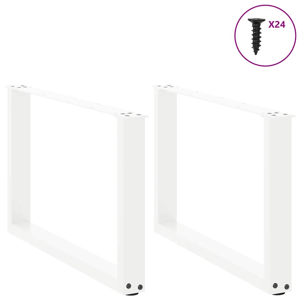 Gambe Tavolino Caffè a U 2 pz Bianco 60x(42-43) cm Acciaio - homemem39