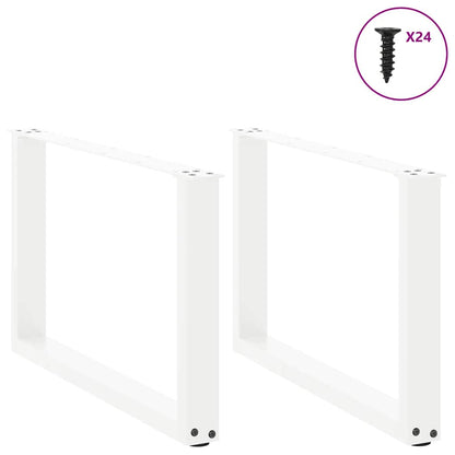 Gambe Tavolino Caffè a U 2 pz Bianco 60x(42-43) cm Acciaio - homemem39