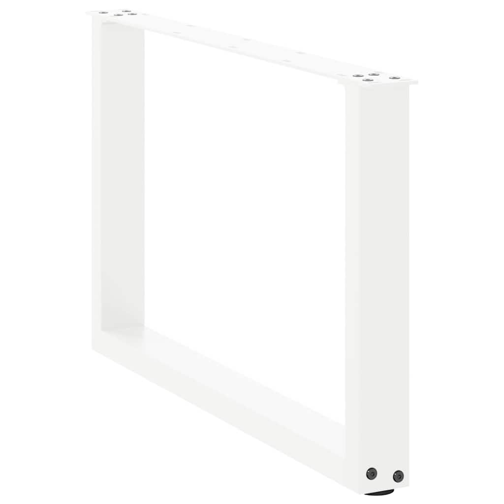 Gambe Tavolino Caffè a U 2 pz Bianco 60x(42-43) cm Acciaio - homemem39