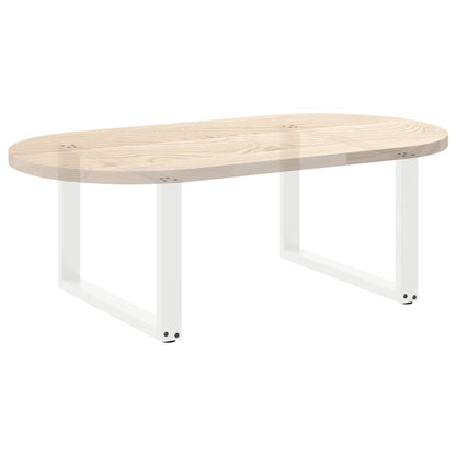 Gambe Tavolino Caffè a U 2 pz Bianco 60x(42-43) cm Acciaio - homemem39