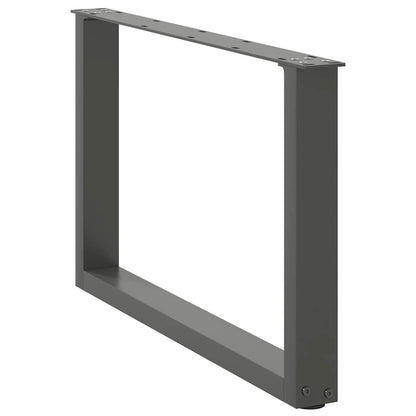 Gambe Tavolino Caffè a U 2 pz Antracite 60x(42-43) cm Acciaio - homemem39