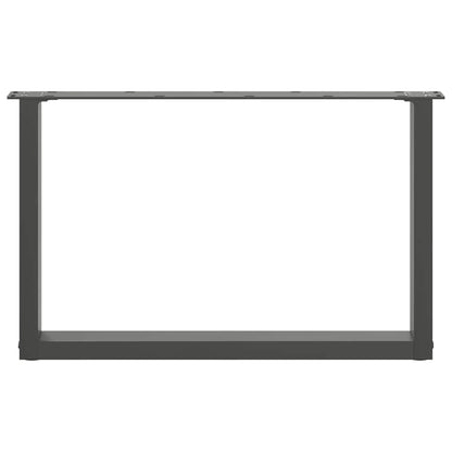 Gambe Tavolino Caffè a U 2 pz Antracite 60x(42-43) cm Acciaio - homemem39