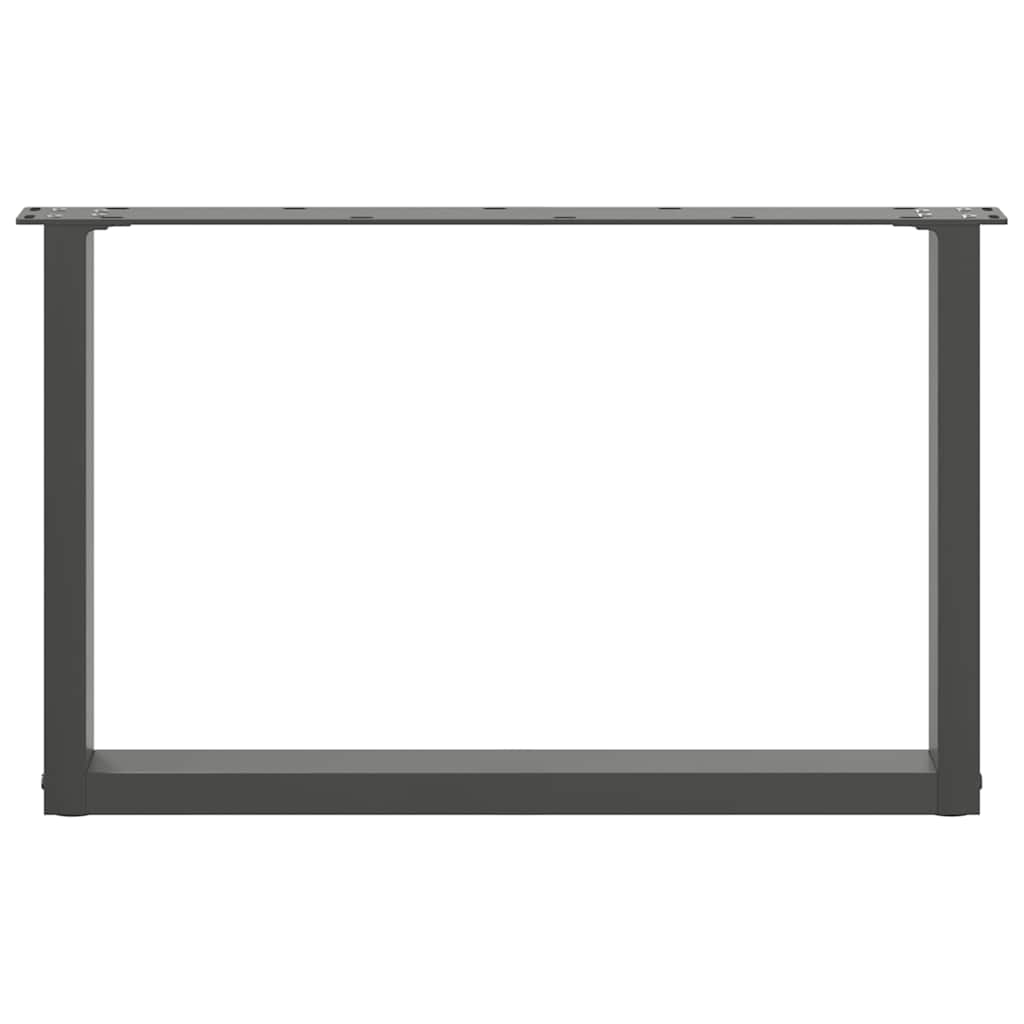 Gambe per Tavolino da Caffè forma U 2 pz Antracite 60x(42-43)cm