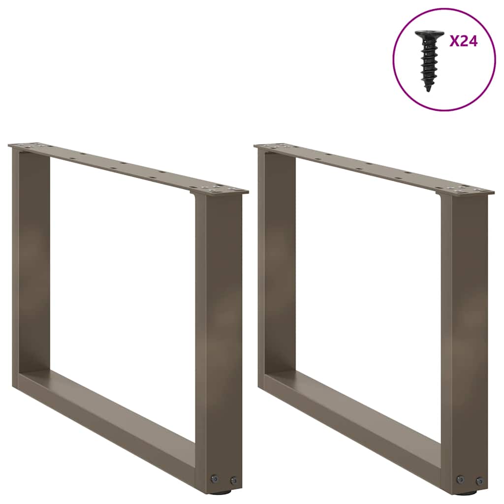 Gambe Tavolino Caffè a U 2 pz 60x(42-43) cm Acciaio - homemem39