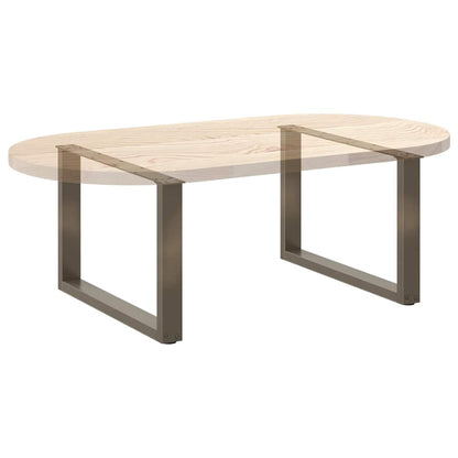 Gambe per Tavolino da Caffè forma U 2 pz Naturale 60x(42-43) cm