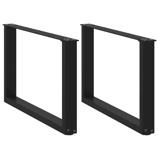 Gambe Tavolino Caffè a U 2 pz Nero 70x(42-43)cm Acciaio - homemem39