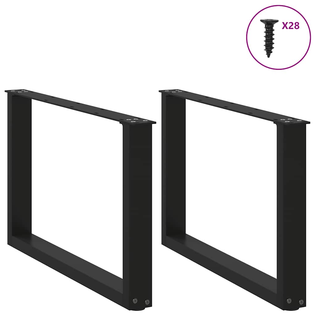 Gambe Tavolino Caffè a U 2 pz Nero 70x(42-43)cm Acciaio - homemem39