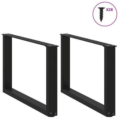 Gambe Tavolino Caffè a U 2 pz Nero 70x(42-43)cm Acciaio - homemem39