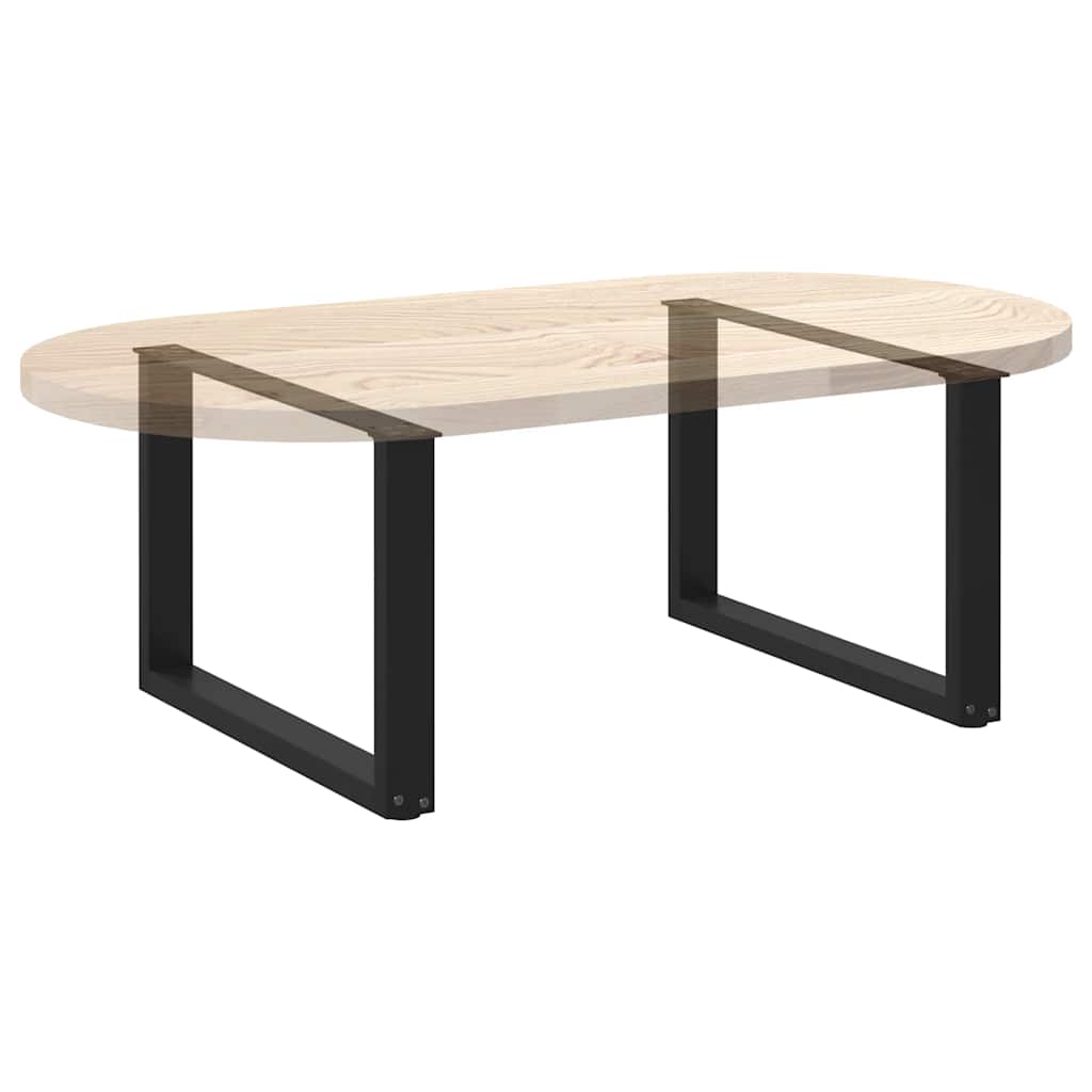 Gambe Tavolino Caffè a U 2 pz Nero 70x(42-43)cm Acciaio - homemem39