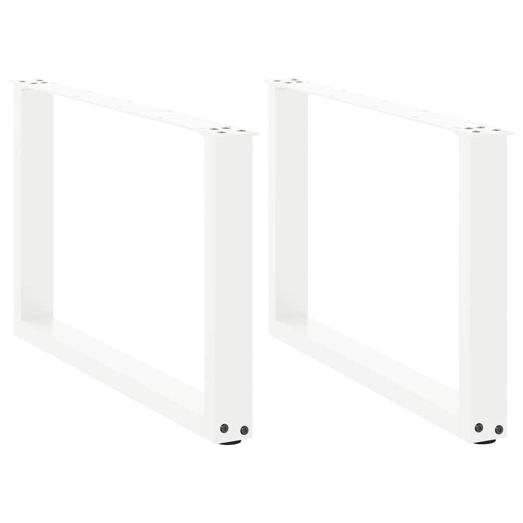 Gambe Tavolino Caffè a U 2 pz Bianco 70x(42-43) cm Acciaio - homemem39