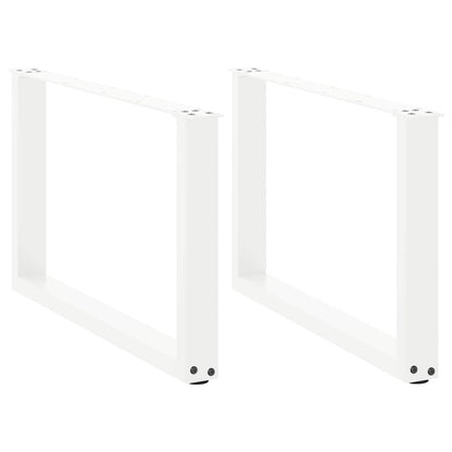 Gambe Tavolino Caffè a U 2 pz Bianco 70x(42-43) cm Acciaio - homemem39