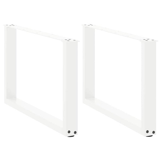 Gambe Tavolino Caffè a U 2 pz Bianco 70x(42-43) cm Acciaio - homemem39
