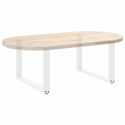 Gambe Tavolino Caffè a U 2 pz Bianco 70x(42-43) cm Acciaio - homemem39