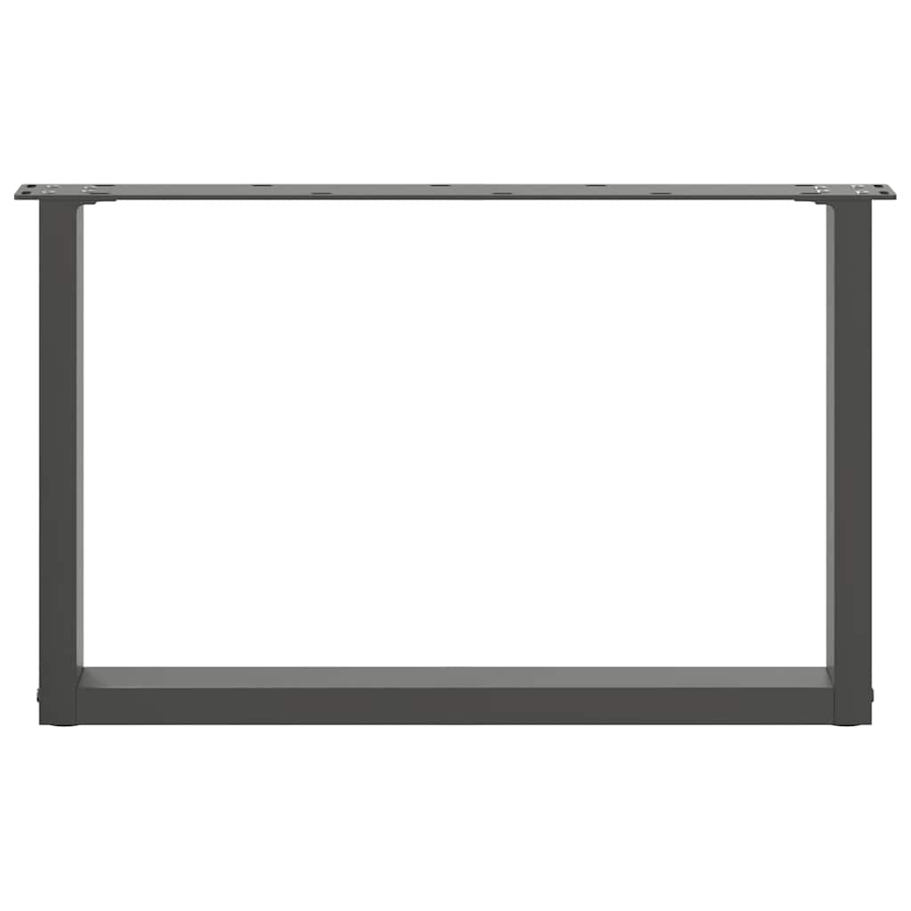 Gambe per Tavolino da Caffè forma U 2 pz Antracite 70x(42-43)cm
