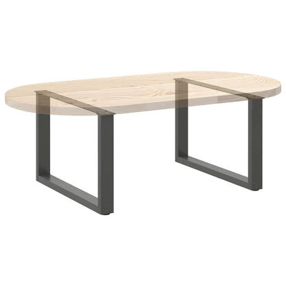 Gambe per Tavolino da Caffè forma U 2 pz Antracite 70x(42-43)cm