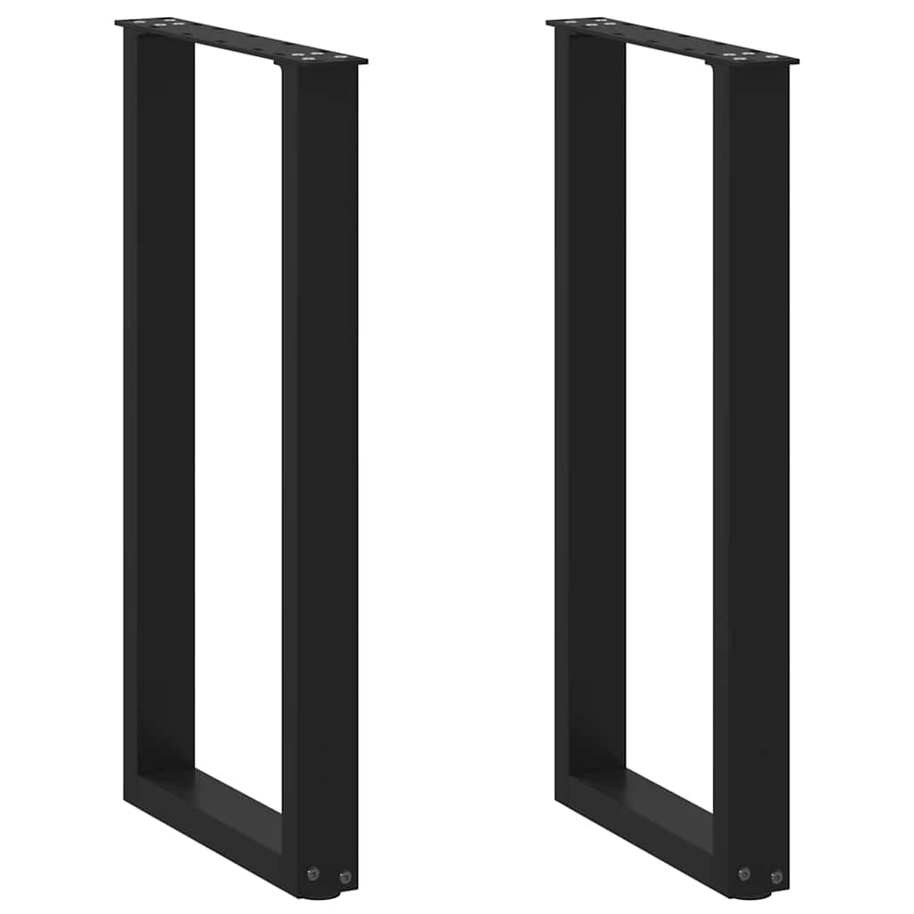 Gambe per Tavolo Consolle a Forma di U 2 pz Nere 28x(72-73) cm