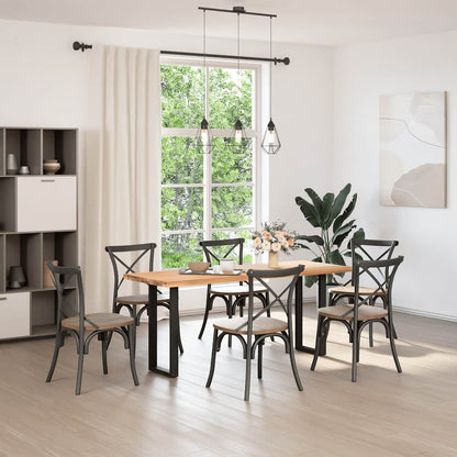 Gambe per Tavolo Consolle a Forma di U 2 pz Nere 28x(72-73) cm Acciaio