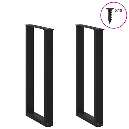 Gambe per Tavolo Consolle a Forma di U 2 pz Nere 28x(72-73) cm