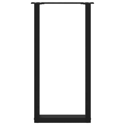 Gambe per Tavolo Consolle a Forma di U 2 pz Nere 28x(72-73) cm Acciaio