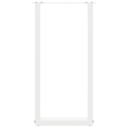 Gambe per tavolo consolle a forma di U 2 pz bianche 28x(72-73) cm in acciaio