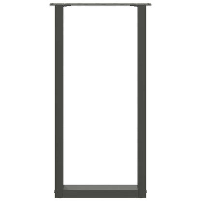 Gambe per tavolo consolle a forma di U 2 pz Antracite 28x(72-73) cm Acciaio