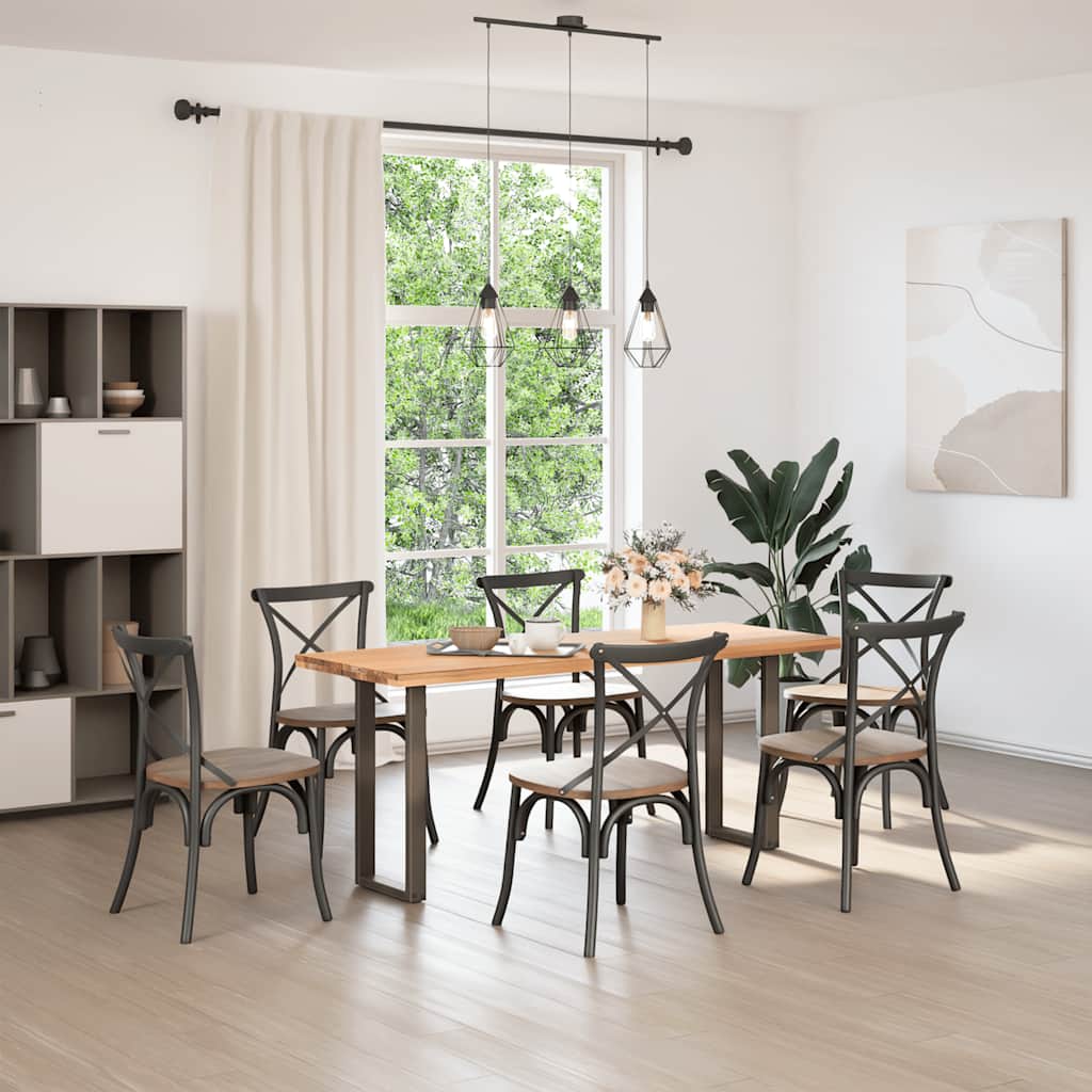 Gambe per tavolo consolle a forma di U 2 pz in acciaio naturale 28x(72-73) cm