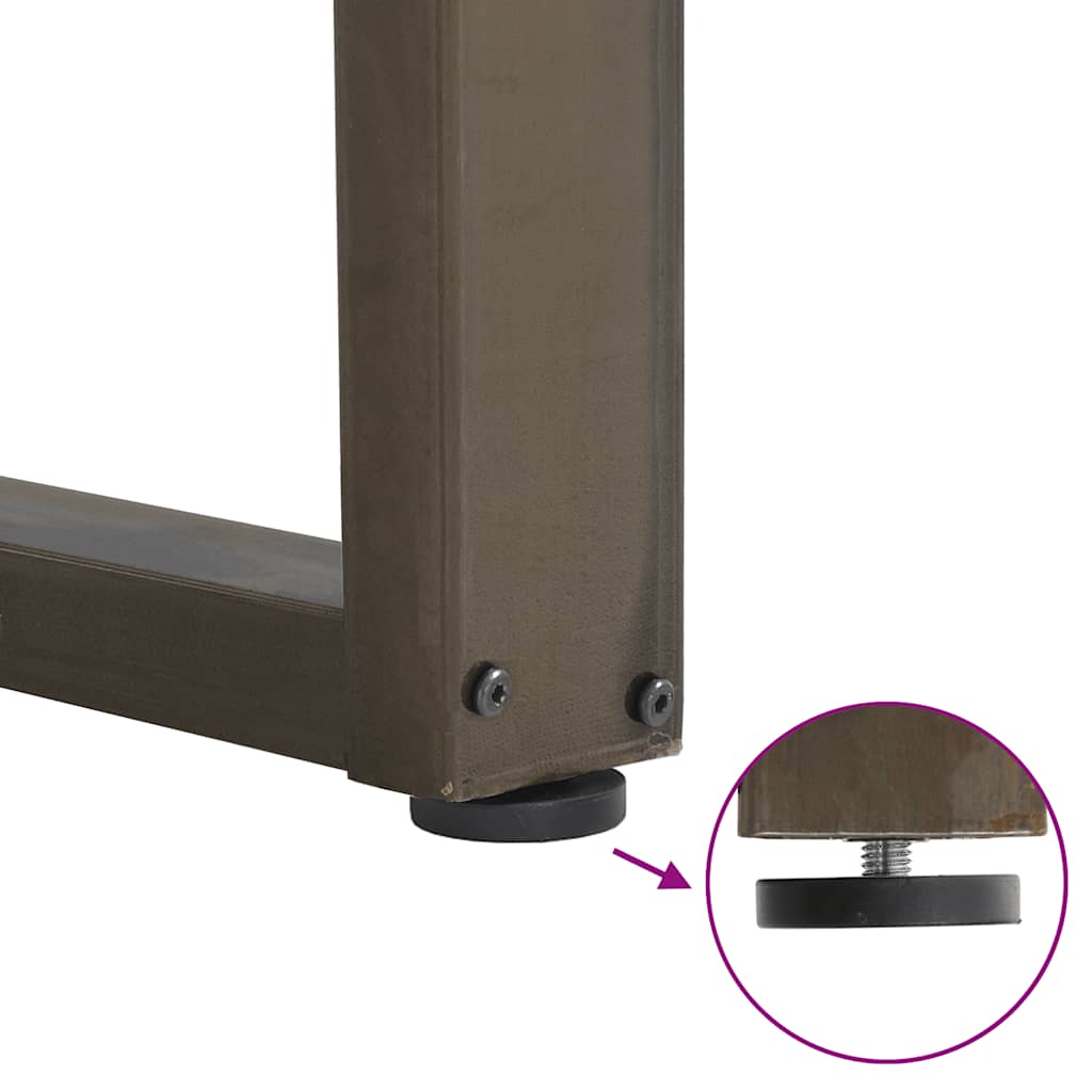 Gambe per tavolo consolle a forma di U 2 pz in acciaio naturale 28x(72-73) cm