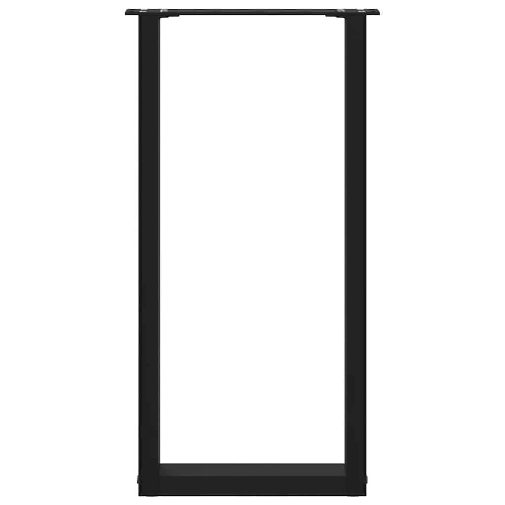Gambe per Tavolo Consolle a Forma di U 2 pz Nere 38x(72-73) cm Acciaio