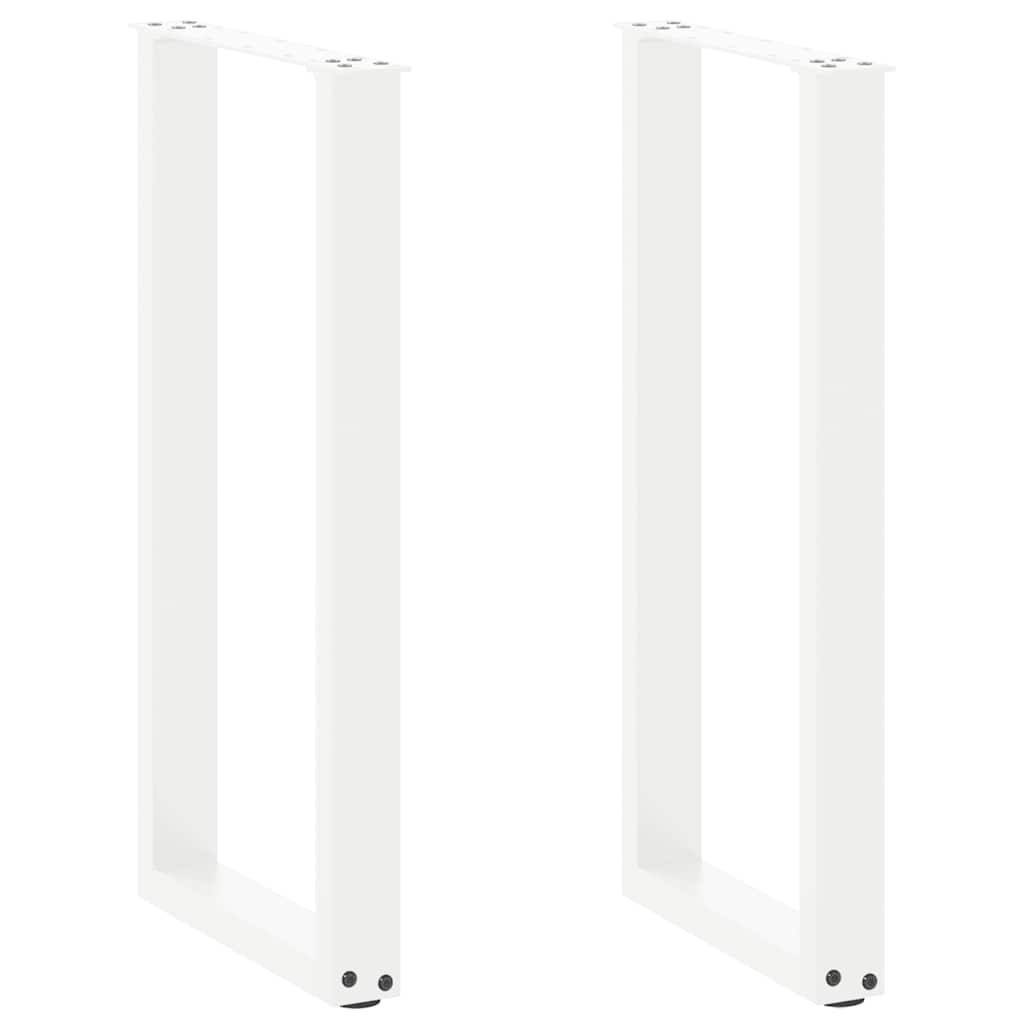 Gambe per tavolo consolle forma U 2 pz bianche 38x(72-73) cm