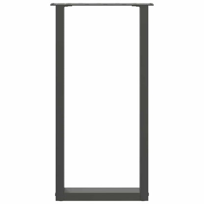 Gambe per tavolo consolle a forma di U 2 pz Antracite 38x(72-73) cm Acciaio