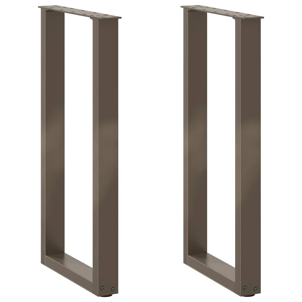 Gambe Tavolino Caffè a U 2 pz Naturale 38x(72-73) cm Acciaio - homemem39