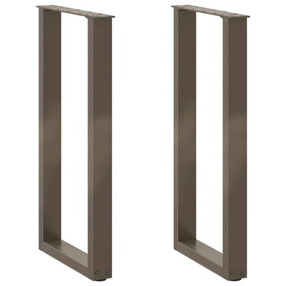 Gambe Tavolino Caffè a U 2 pz Naturale 38x(72-73) cm Acciaio - homemem39