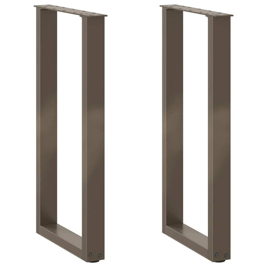 Gambe Tavolino Caffè a U 2 pz Naturale 38x(72-73) cm Acciaio - homemem39