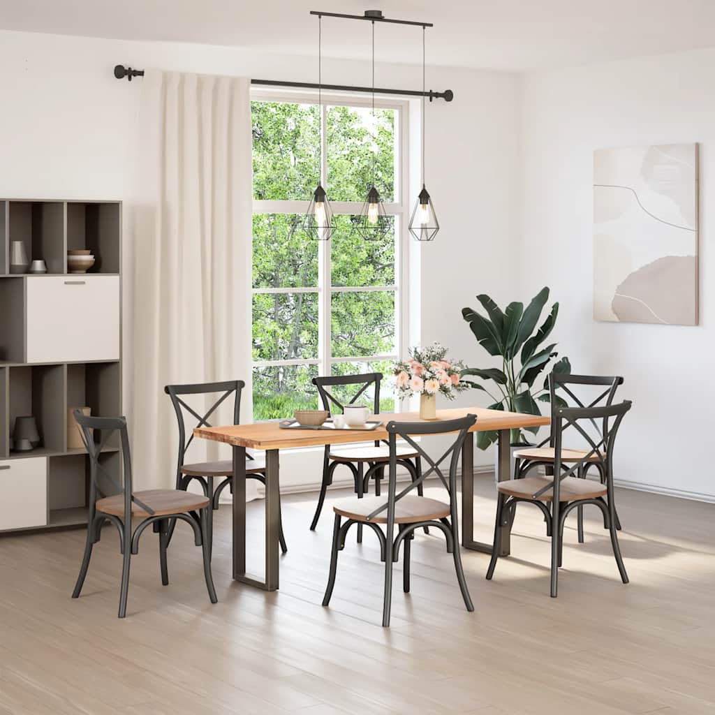 Gambe Tavolino Caffè a U 2 pz Naturale 38x(72-73) cm Acciaio - homemem39