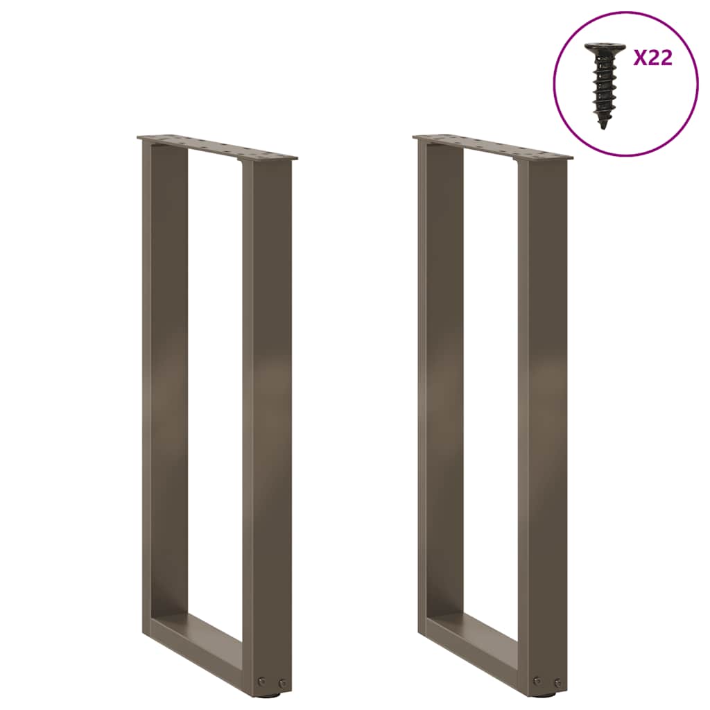 Gambe Tavolino Caffè a U 2 pz Naturale 38x(72-73) cm Acciaio - homemem39