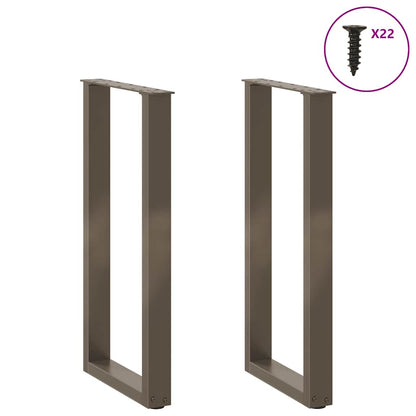 Gambe Tavolino Caffè a U 2 pz Naturale 38x(72-73) cm Acciaio - homemem39
