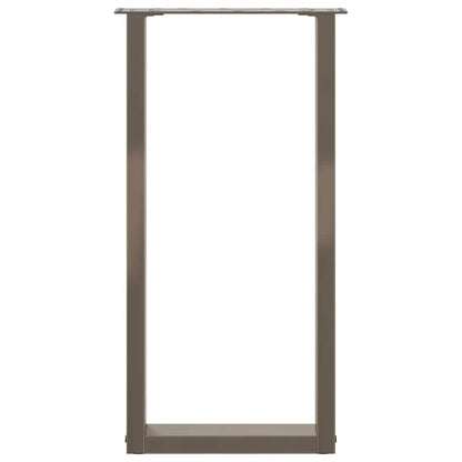 Gambe Tavolino Caffè a U 2 pz Naturale 38x(72-73) cm Acciaio - homemem39
