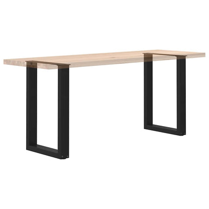 Gambe per tavolo da pranzo a forma di U 2 pz nere 50x(72-73) cm