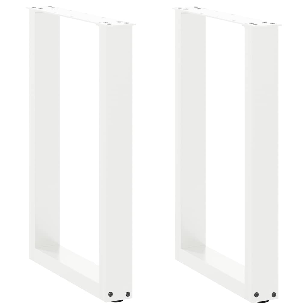 Gambe per tavolo da pranzo forma U 2 pz bianche 50x(72-73) cm