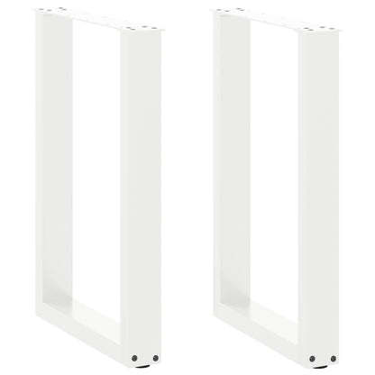 Gambe per tavolo da pranzo forma U 2 pz bianche 50x(72-73) cm