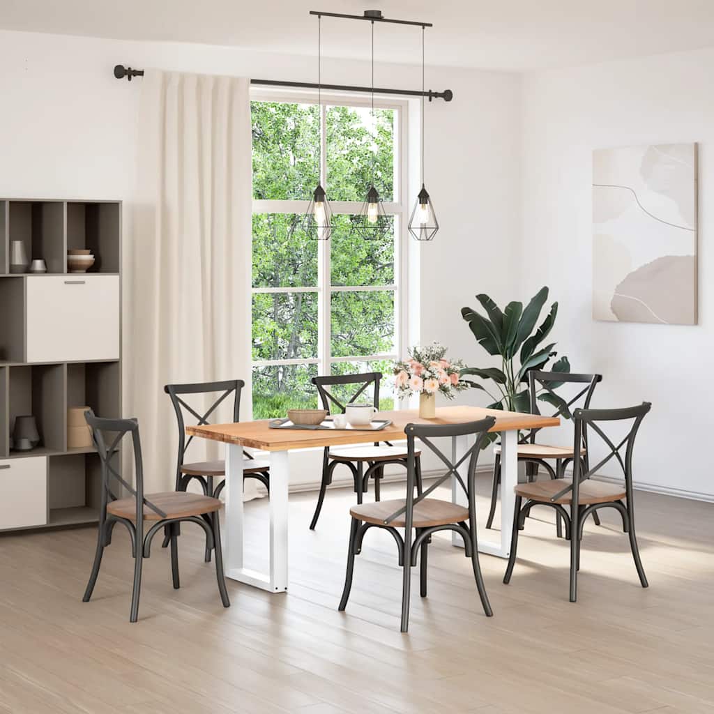 Gambe per tavolo da pranzo a forma di U 2 pz bianche 50x(72-73) cm in acciaio